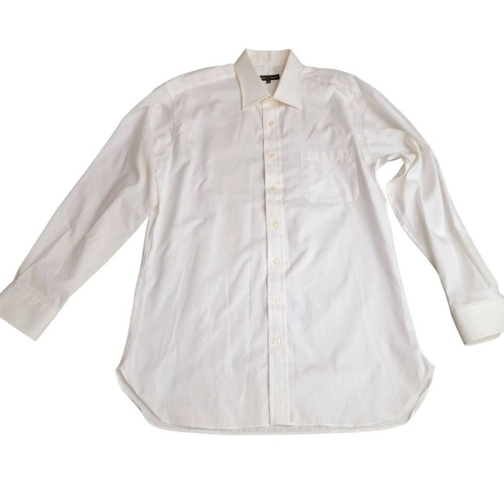 Robert Talbott White Cotton Long Sleeve Dress Shi… - image 5